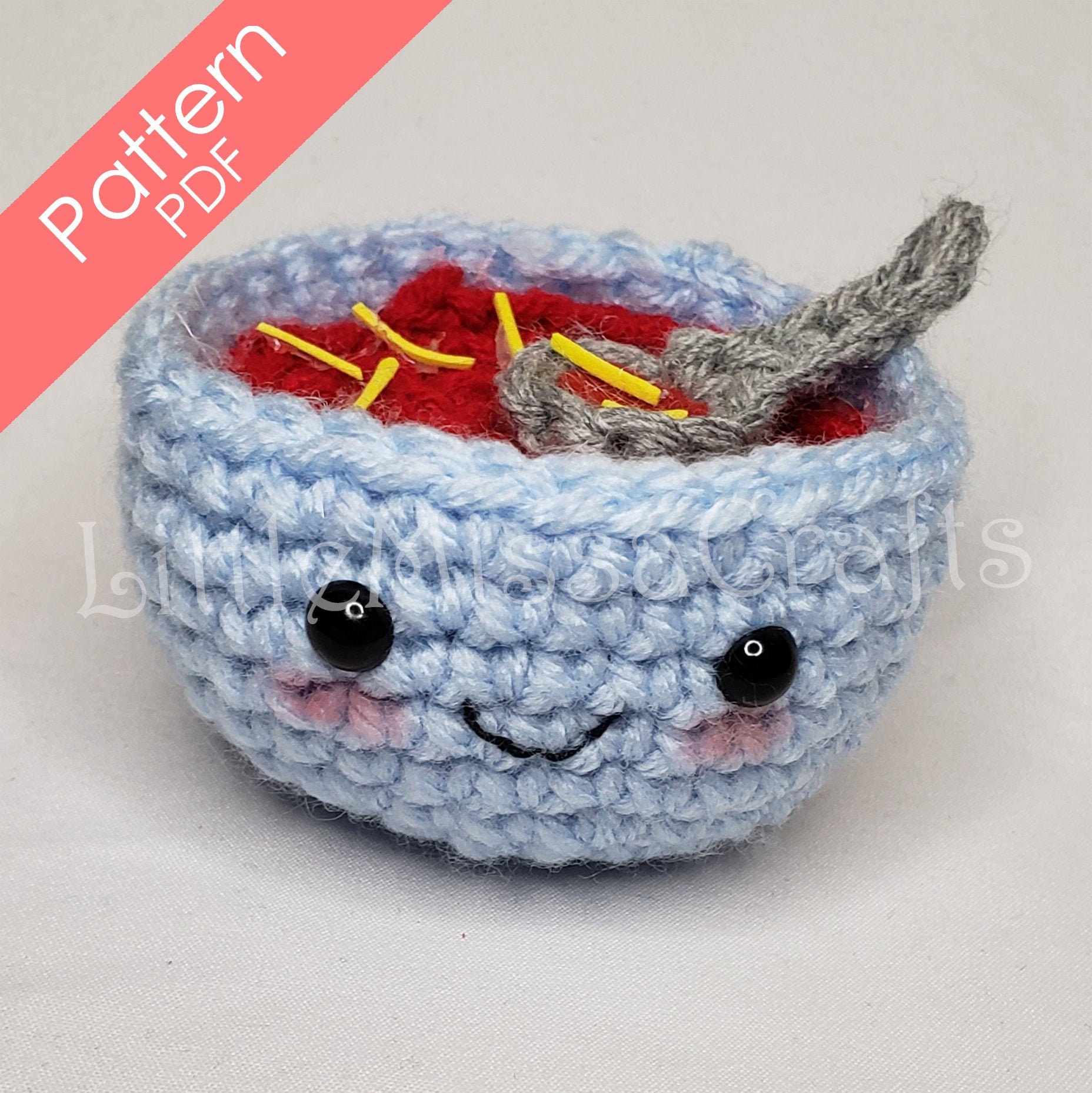Food theme Crochet Plushies-Small-Bowl Of Cereal - Stuffed Animals