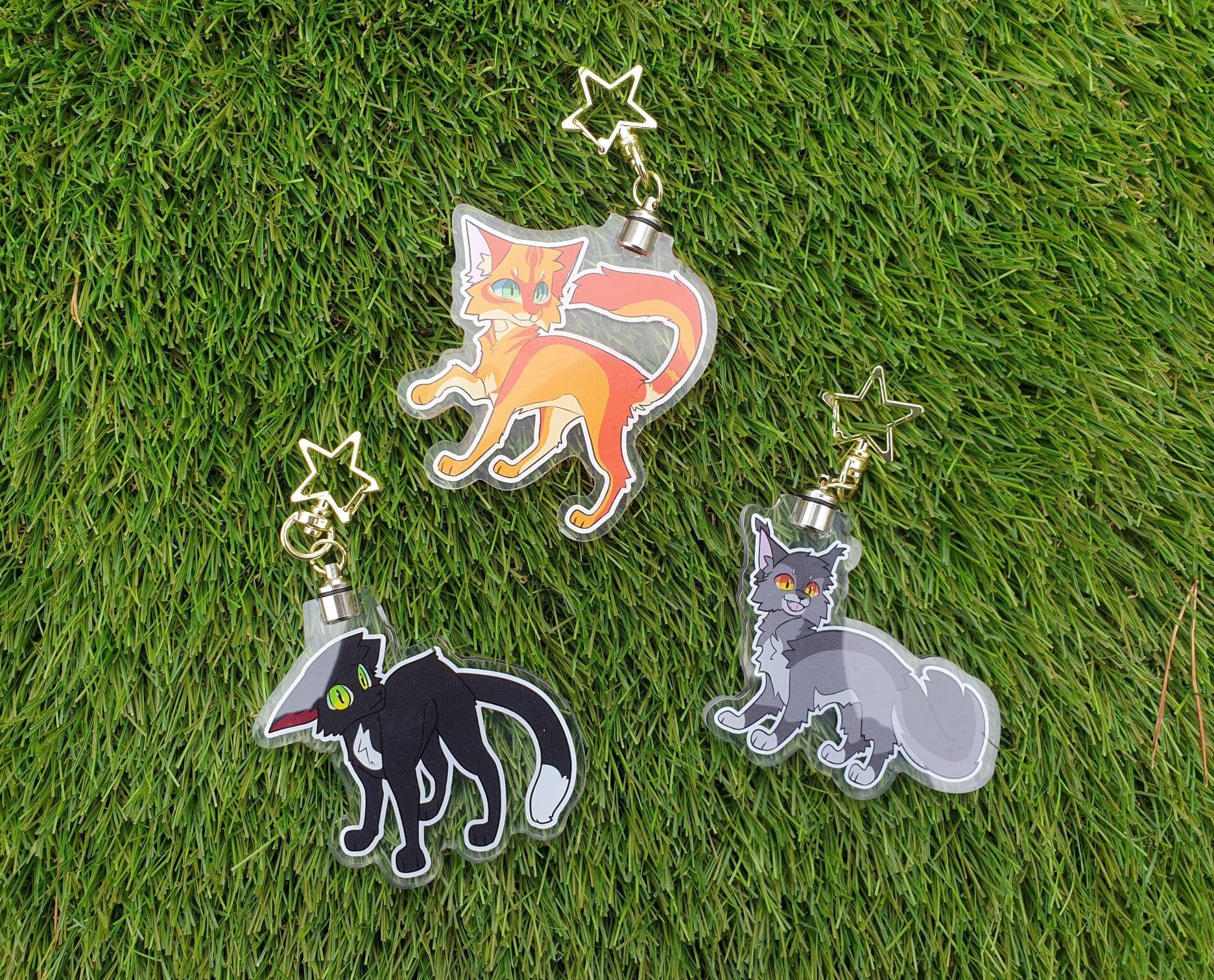 Warriors Cats Double Sided 2 Inch Acrylic Keychains or 65cm 