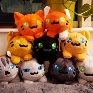 Warrior cats inspired beanie plushies Squirrelflight Bluestar Firestar Hollyleaf Ashfur and more! (Customs available check description!)