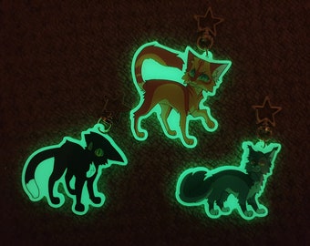 Warrior cats glow in the dark trio keychains!