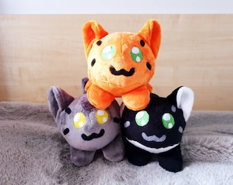 Warrior cats inspired plushies trio bundle Firestar, Ravenpaw and Greystripe