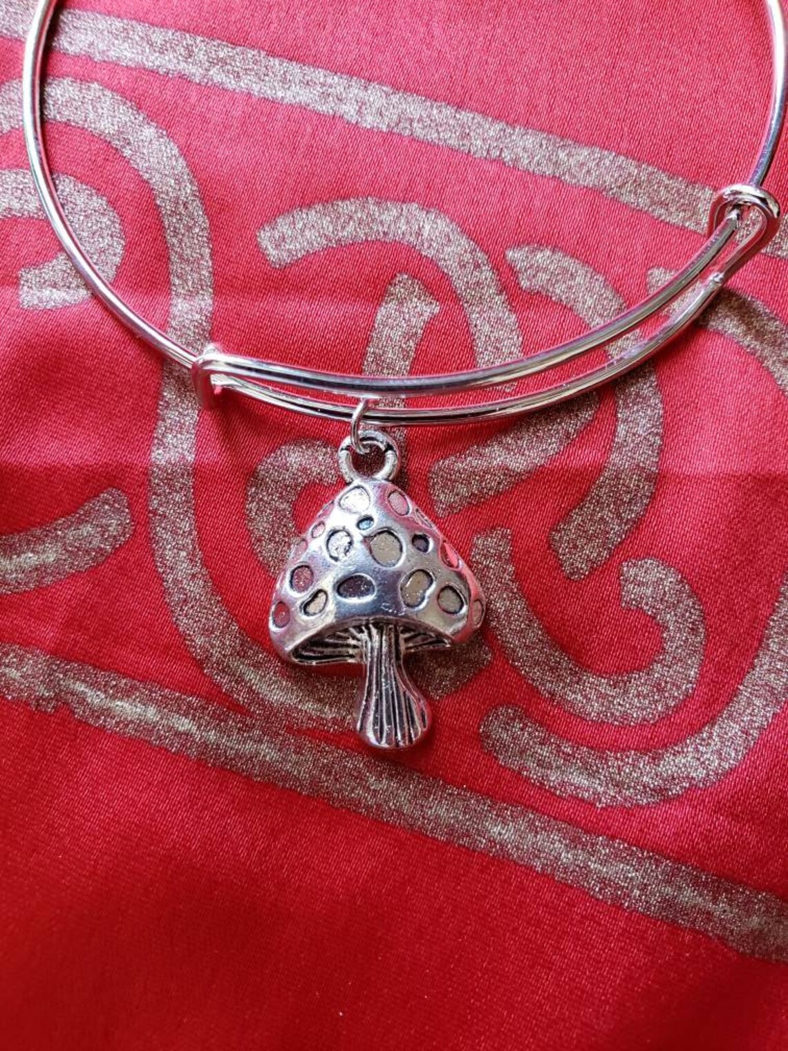 Mushroom charm bracelet | Etsy