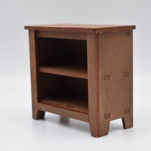 Miniature Wooden Bookshelf – Dollhouse Furniture, 1:12 Scale, Tiny Bookcase, Wood