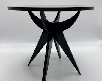 1:6 Scale Black Table, Acrylic Dollhouse Furniture, Modern Mid Century Modern Black Doll Furniture, Dining Room Table