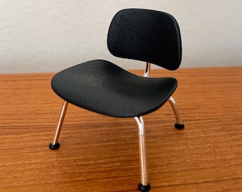 Miniature 1:12 Scale Miniature Eame LCM Chair - Design Interior Collection Volume 3  - Mini Mid Century Modern Chair, Black