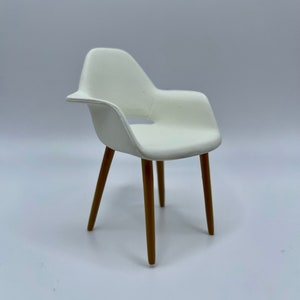 Chaise MCM à l'échelle 1:12 - Mini chaise avec fauteuils Design Interior Collection Blanc, vert Meubles miniatures pour maison de poupée