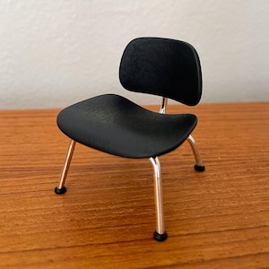 Miniature 1:12 Scale Miniature Eame LCM Chair - Design Interior Collection Volume 3  - Mini Mid Century Modern Chair, Black