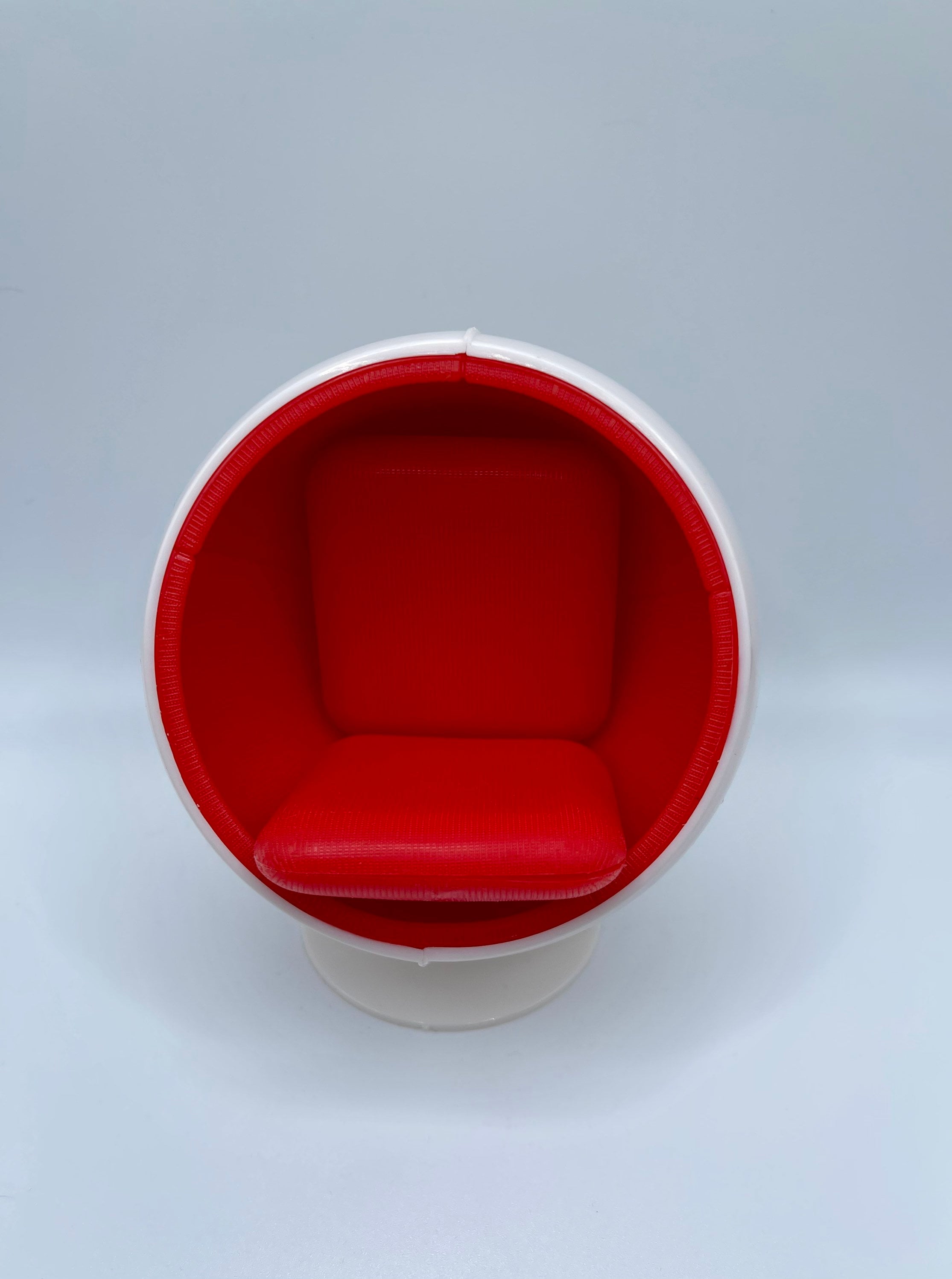 1 12 Scale Miniature Mid Century Modern Ball Chair Egg Chair Designer Chair MCM Dollhouse Chair in Red or Black White Base Chair Etsy