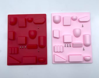 1:6 Scale Miniature MCM Wall Organizer, Red and Pink, Mid Century Modern - Famous Design, Organizational Furniture, Danish Design