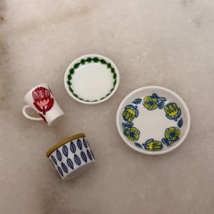 1:6 Scale Re-ment Japanese Miniature Set, Set #1, Kitchen Plat  Mug Nordic Style
