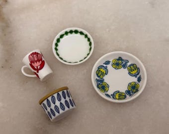 1:6 Scale Re-ment Japanese Miniature Set, Set #1, Kitchen Plate, Mug Nordic Style