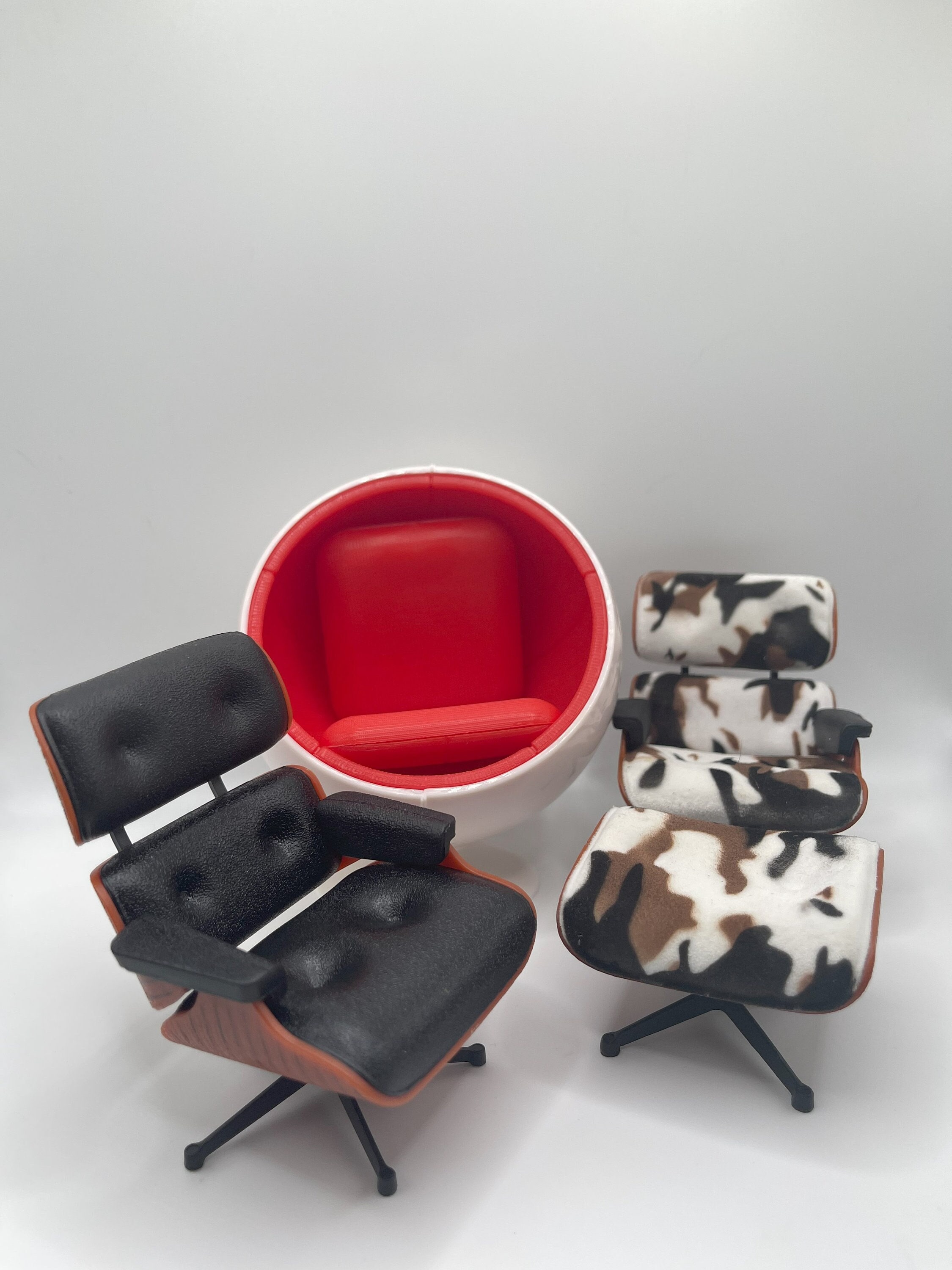 Damaged 1 12 Scale Miniature MCM Chairs Mid Century Modern Eame
