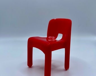 Red Joe Colombo Universale Plastic Chair Mini Chair Design Interior Collection Designer's Chair Volume 5 No.5 Miniature