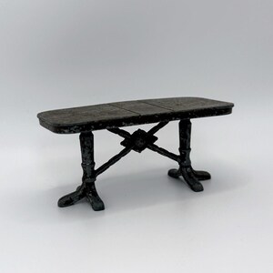1:16 Scale Vintage Tootsie Toy Dollhouse Dining Table 1930s Metal Trestle