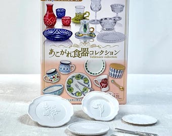 1:6 Scale Re-ment Japanese Miniature Set, Set #5, Western Style Plate Set, White