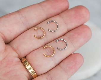 Gold/Silver Snug Nose Ring Hoop, Piercing Jewelry, Hypoallergenic Nose Jewelry, Snug Fitting