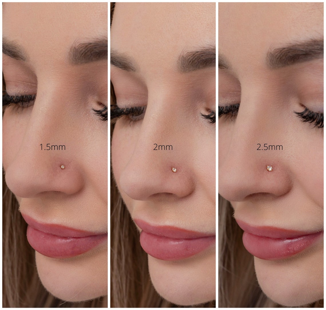 Diamond Nose Screw Nose Stud Lshape Nose Stud Nose Bone Etsy