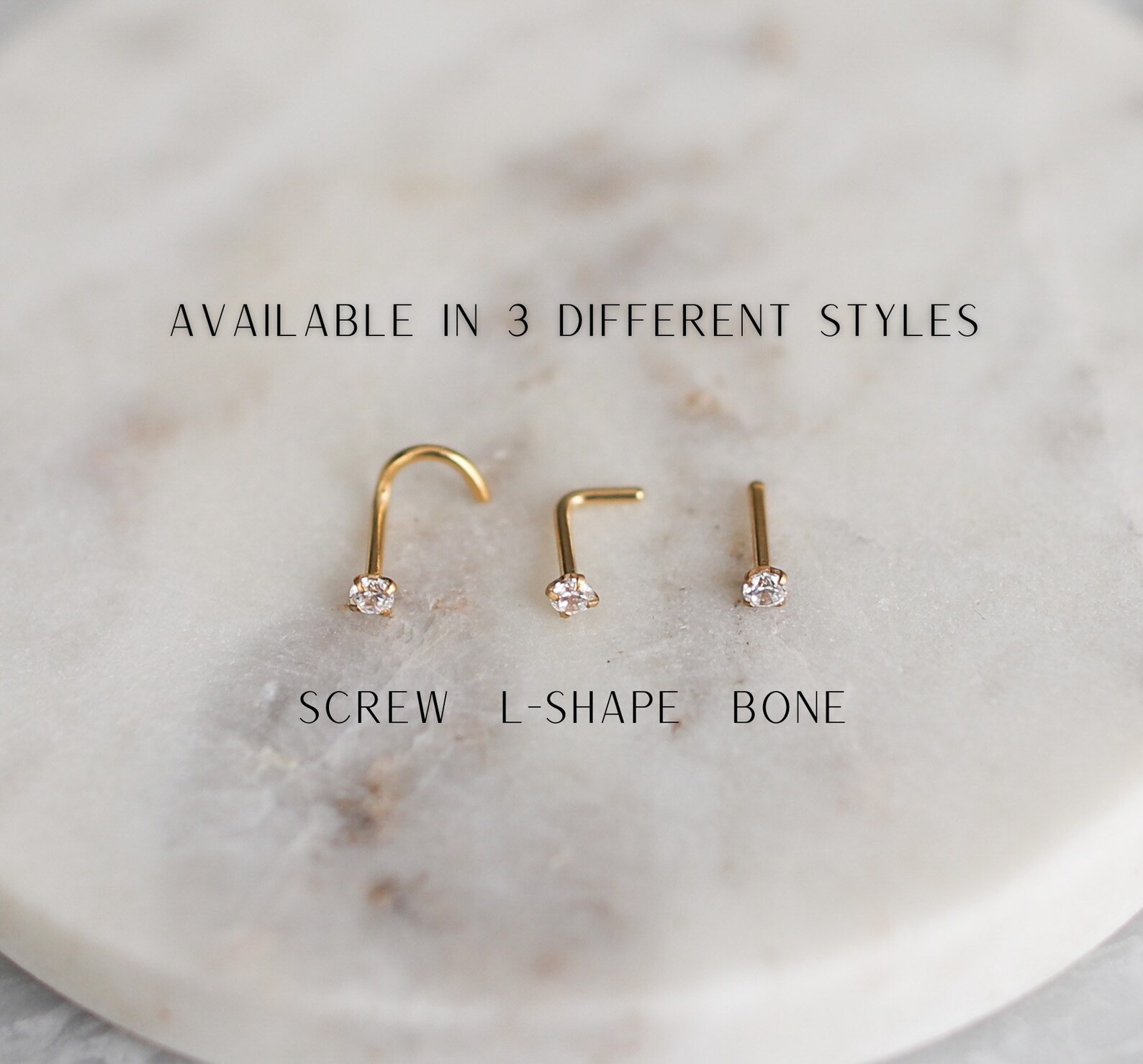 Diamond Nose Screw Nose Stud Lshape Nose Stud Nose Bone Etsy
