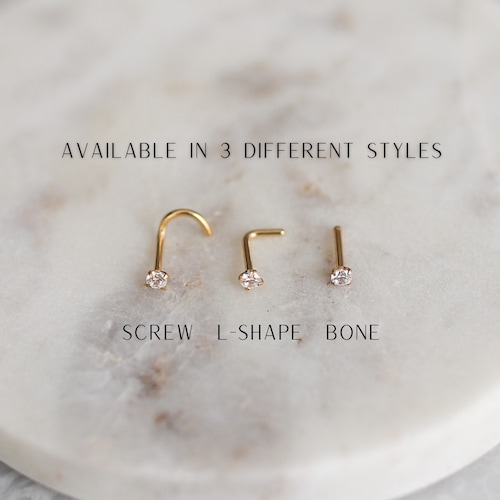 Diamond Nose Screw Nose Stud L-shape 