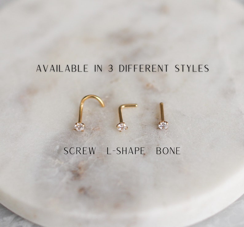 Diamond Nose Screw Nose Stud Lshape Nose Stud Nose Bone Etsy