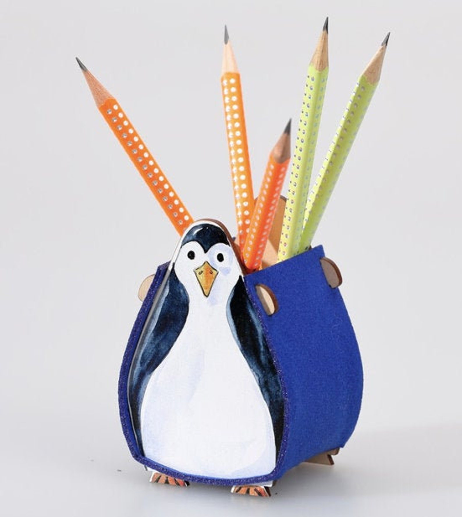 Penguin pen pencil holder for desk funny school supplies for Etsy