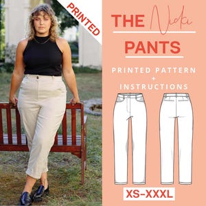 Chinohose Papierschnittmuster | xs-xxxl | A0 Schnittmuster| Nähanleitung Hose mit geradem Bein, Hosen Schnittmuster, Stoffhose