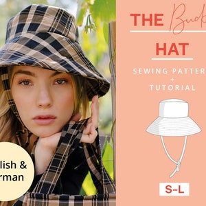 Bucket Hat Sewing Pattern PDF Easy Summer Hat | S-L | Download | Beginner friendly | Easy and modern | With video tutorial | A4 Letter
