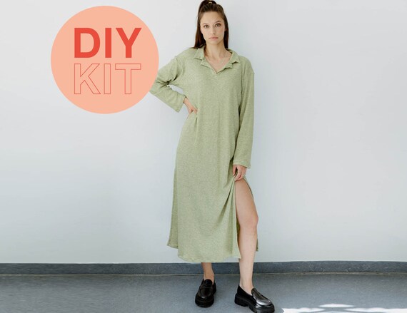 Polo Dress Sewing Kit With Pattern | XS-XXXL | DIY Kit Fabric | Beginner  Friendly Jersey Dress Pattern | With Sewing Tutorial - Etsy Ireland