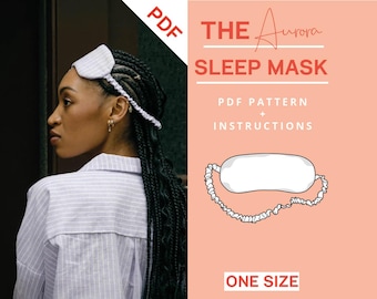 Cartamodello per cucire maschera per dormire PDF | Istruzioni per cucire maschera per dormire con pigiama pigiama con elastico