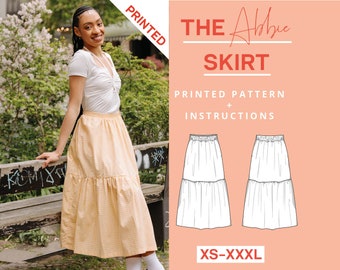 Tiered Skirt A Line Paper Pattern | XS-XXXL | A0 | Sewing