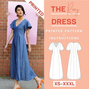 Vestido de verão Um padrão de costura de papel de linha | XS-XXXL | Gráfico A0 | Costura iniciante, simples e moderna | Com instruções de costura | Alemão e Inglês