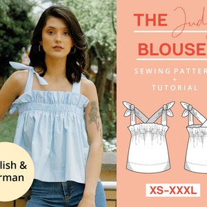 Summer Blouse Digital PDF Sewing Pattern | XS-XXXL | Instant Download Beginner friendly baby doll | Easy modern video tutorial
