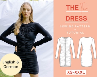Mini Robe Patron de Couture Robe Jersey avec Volants PDF Numérique | XS-XXXL | Télécharger | Couture débutante, simple et moderne