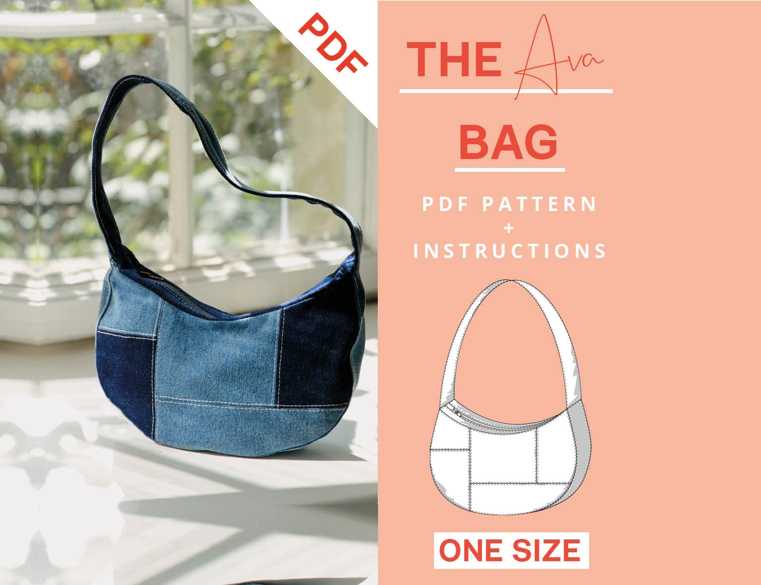 Denim hobo bag pattern sale