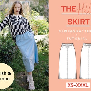 Midi Skirt Digital PDF Sewing Pattern | XS-XXXL | Instant Download | Beginner friendly | Easy and modern | With video tutorial