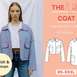 Coat Sewing Pattern Digital PDF | XS-XXXL | Instant Download | Beginner friendly jacket | Easy and modern | With video tutorial