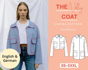 Coat Sewing Pattern Digital PDF | XS-XXXL | Instant Download | Beginner friendly jacket | Easy and modern | With video tutorial