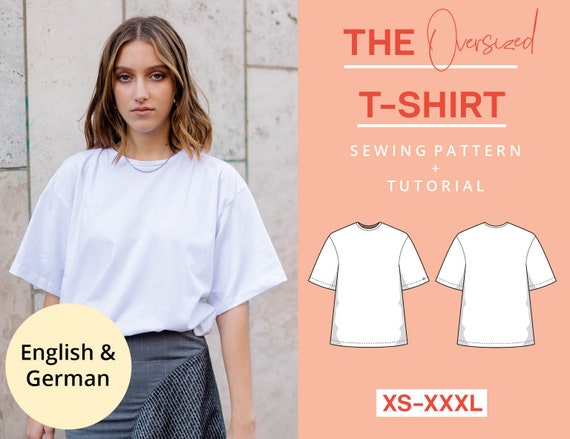 Oversized T-shirt Sewing Pattern PDF Jersey Tshirt XS-XXXL Instant Download  Beginner Friendly Easy Modern With Video Tutorial - Etsy