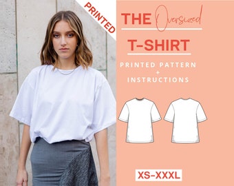 Oversized T-Shirt aus Jersey Papierschnittmuster | XS-XXXL | A0 Plot | Nähanfänger, einfach und modern | Nähanleitung | Deutsch Englisch