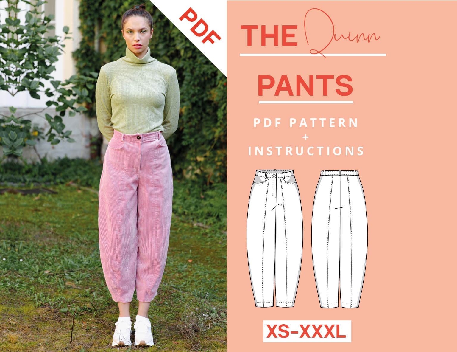 Tapered Pants Sewing Pattern PDF | Xs-xxxl| Instant Download | Beginner ...