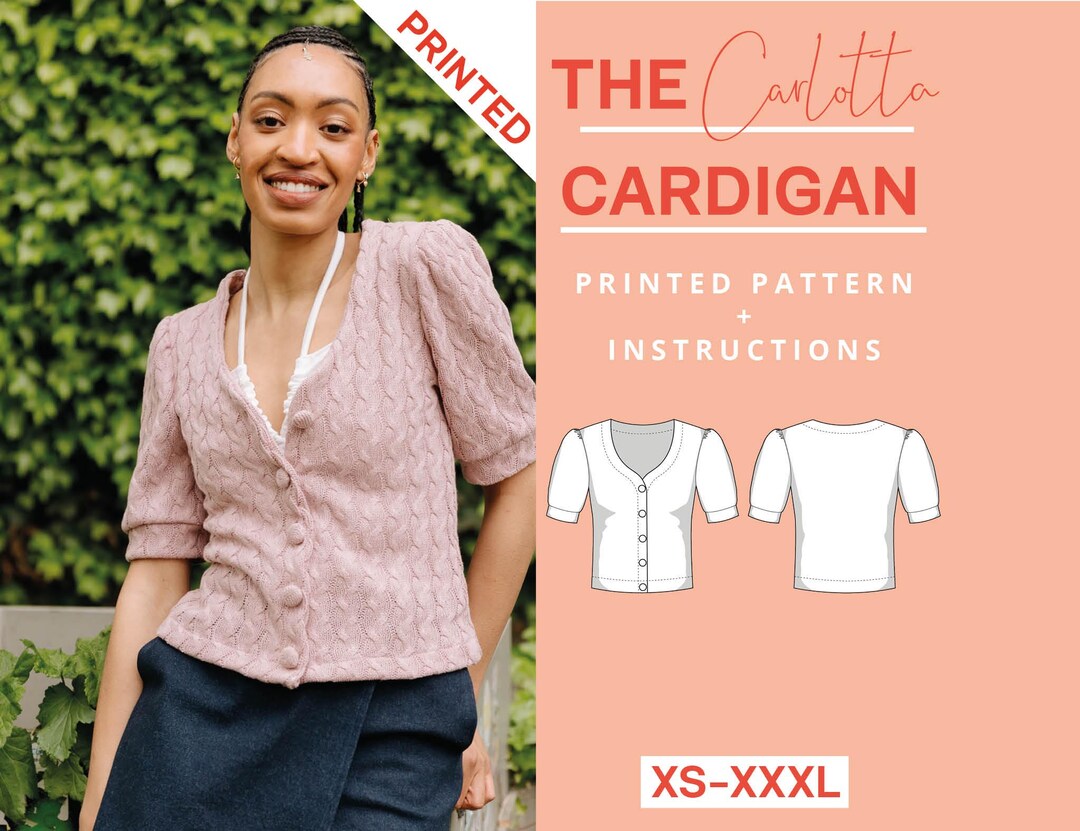 Cardigan Pre-printed Sewing Pattern | Xs-xxxl | Paper Sewing Pattern ...