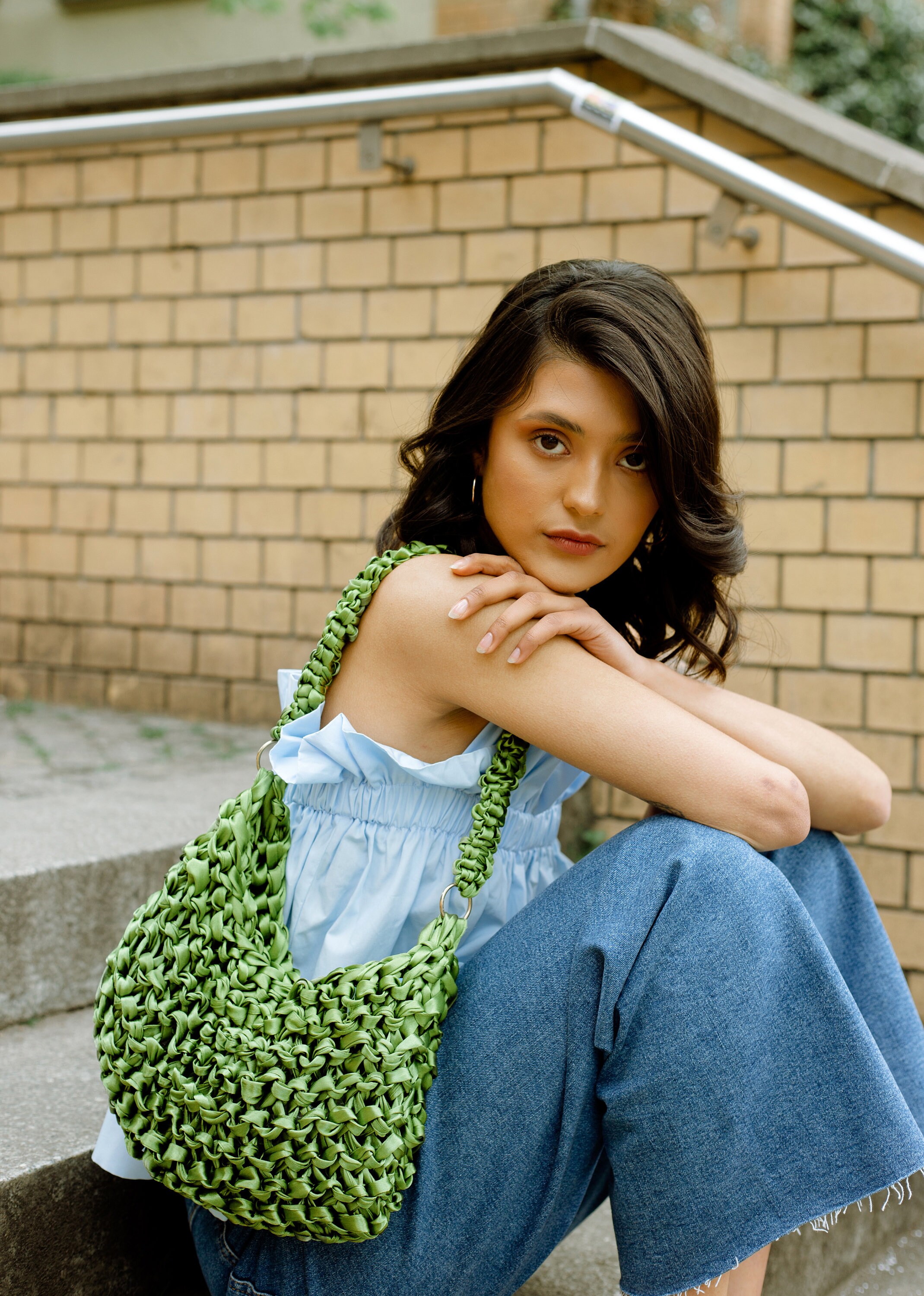 DIY Knitting Kit Knitted Satin Bag | Knitting Box, Knitting Set, Diy ...