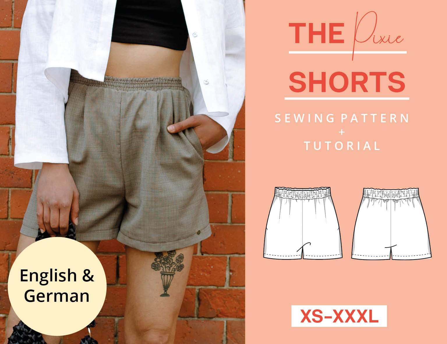 数量限定！在庫処分セール 売り切れ御免 Shorts Sewing XS-XXXL | Summer Pants Short PDF Pattern メンズウェア
