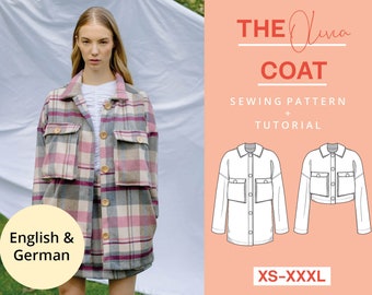 Coat Sewing Pattern PDF | XS-XXXL | Instant Download | Beginner friendly jacket | Easy and modern | With video tutorial