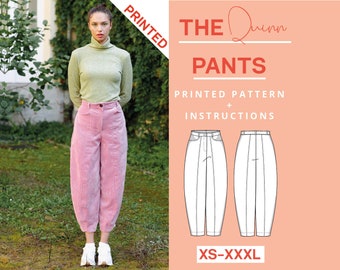 Tapered Pants Printed Sewing Pattern | xs-xxxl | Paper pattern | Beginner friendly pants pattern trousers | Sewing tutorial | A0 pattern