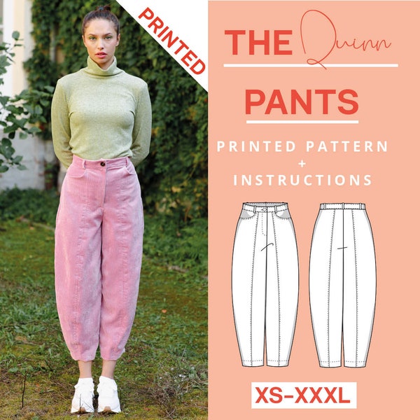 Tapered Pants Printed Sewing Pattern | xs-xxxl | Paper pattern | Beginner friendly pants pattern trousers | Sewing tutorial | A0 pattern