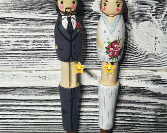 Wedding pen set, Guest book pen, Best signature pen, Large wooden Pen for adults, Pen with a surprise