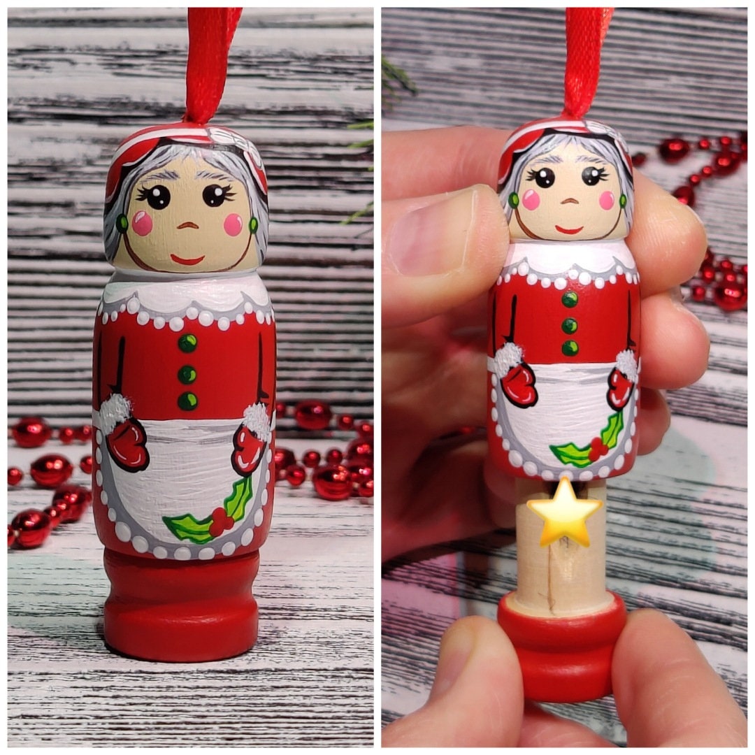 Funny Little Mrs Santa Claus, Christmas Ornament, Santa Ornament