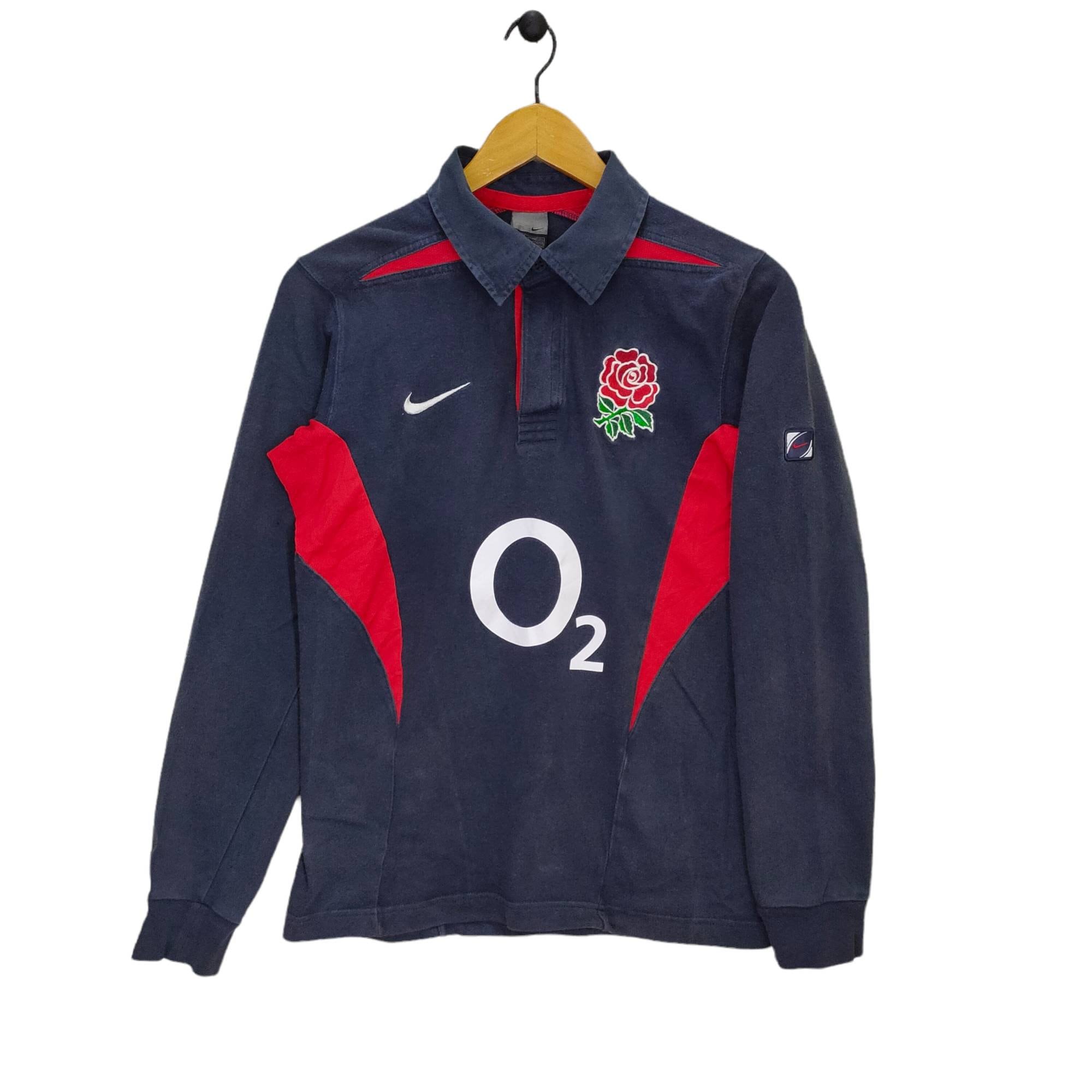 Slank Intrekking vuurwerk England Rugby Polo Shirt Vintage Nike O2 Shirt Embroidery - Etsy