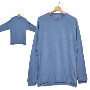 90s Chap Ralph Lauren Blank Sweatshirt Medium Vintage Plain Sweater Jumper Pullover Crewneck Blue Size M